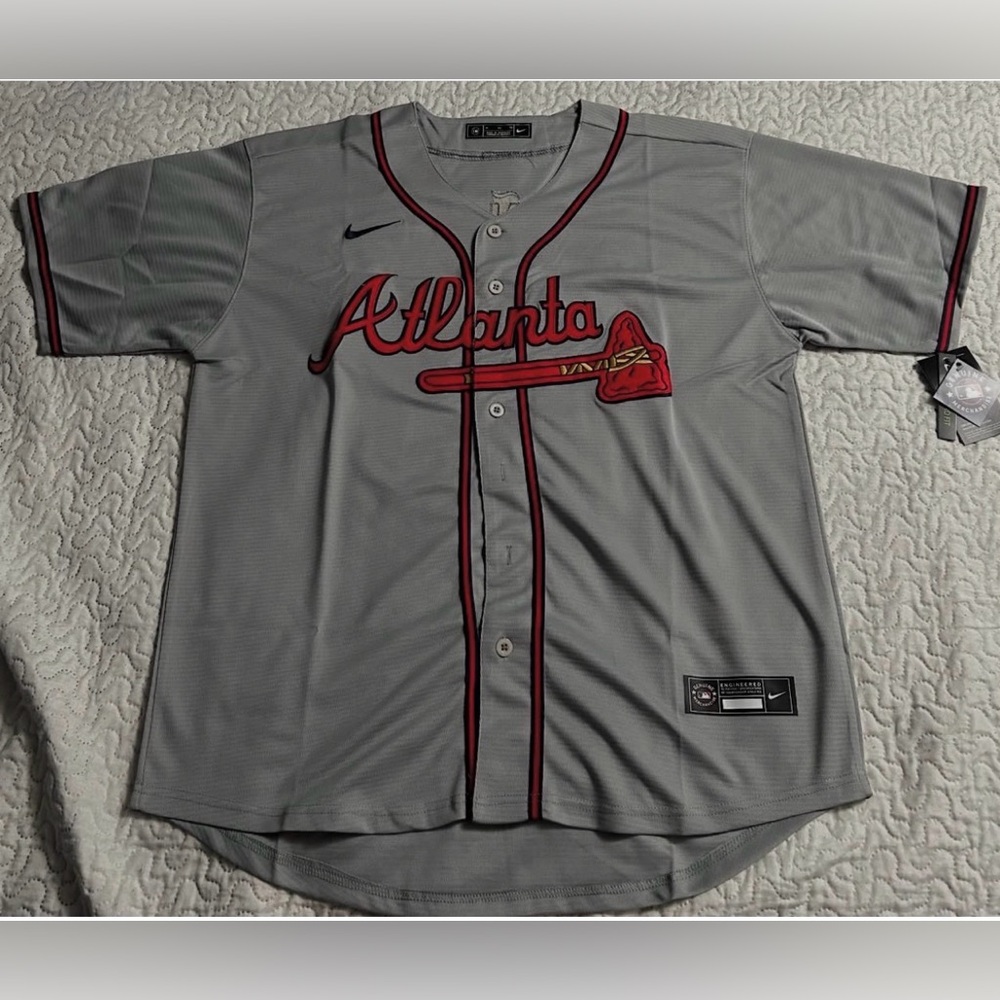Nike Gray and Red Atlanta Jersey